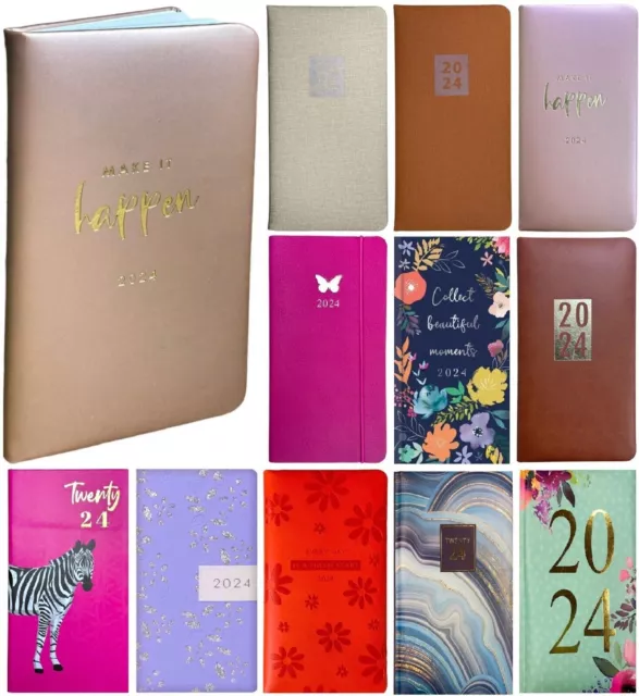 2024 Diary Pocket Small / Slim Line Metal Corner Week To View Cute Fashion Diary 3