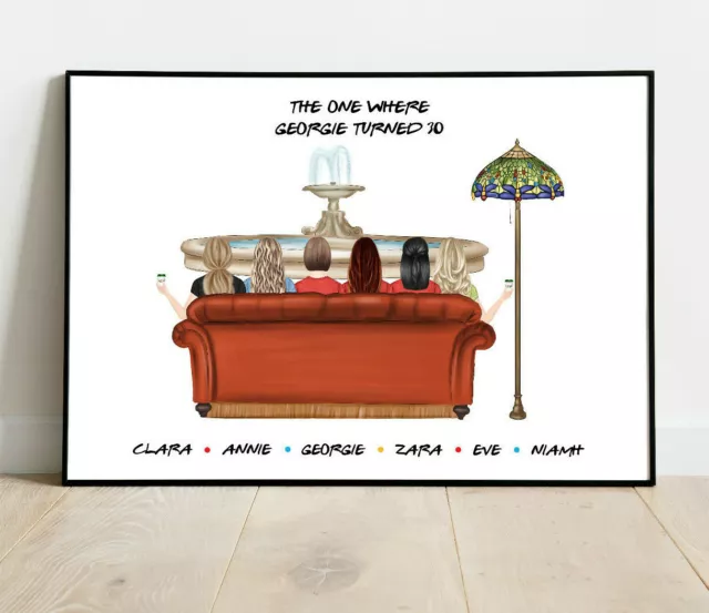 Personalised Friends Word Art Picture Print Poster Keepsake Gift Birthday Family