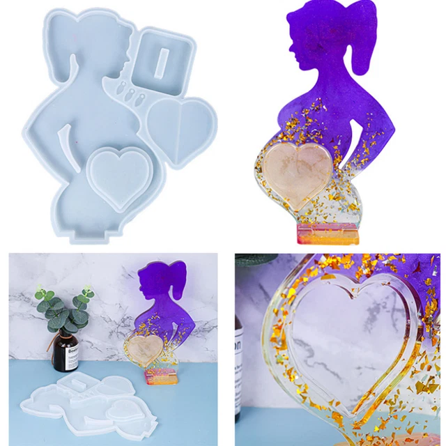Bymivofun Moules En Résine Pour Cadres De Photos D'amour, Moule En Silicone Pour Cadre Photo En Forme De Coeur, Pour Les Anniversaires De Mariage, Les