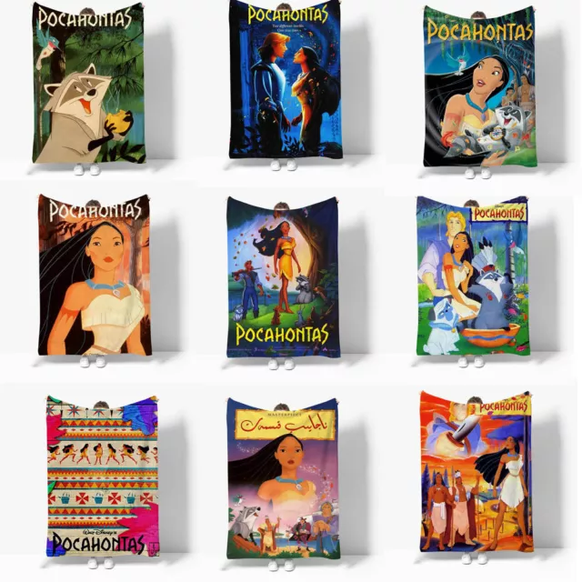 Cosplay Indian Princess Pocahontas 3D Fleece Blankets Warm Soft Large Xmas Throw
