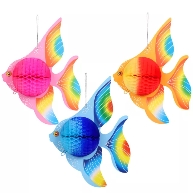 6pcs Colorful Tissue Paper Goldfish Hanging Decoration-GY