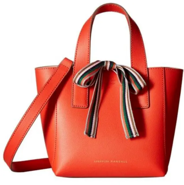 Loeffler Randall Coral Leather Mini Ribbon Shopper Tote Bags