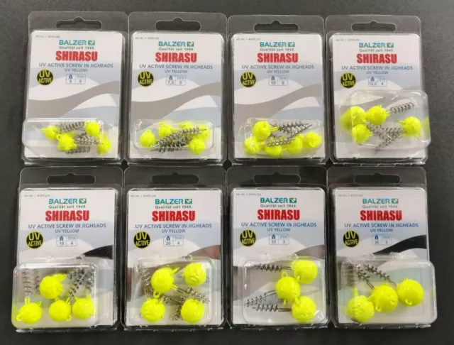 Balzer Screw Jig mit Einführdraht UV Gelb 5g 7,5g 10g 12,5g 15g 20g 25g 30g NEW