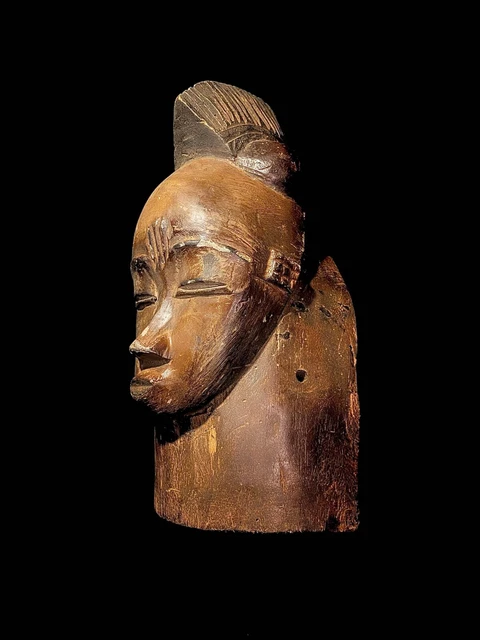 African Wooden Hand Carved Vintage Wall Mask Gouro Coast Mask-4516