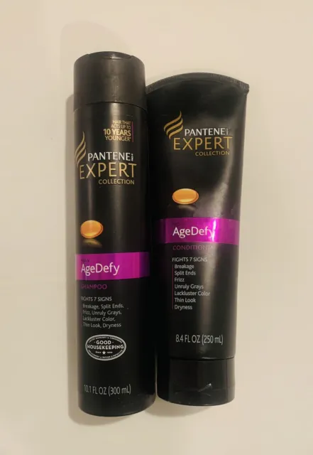 New PANTENE Expert Pro-V Age Defying Shampoo 9.6oz & Conditioner 8oz Set DISC