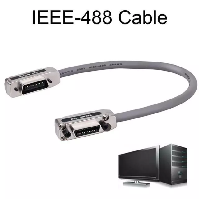 IEEE-488 Cable GPIB Cable Cord Metal Connector Adapter Plug and Play 1m 1.5m 3m