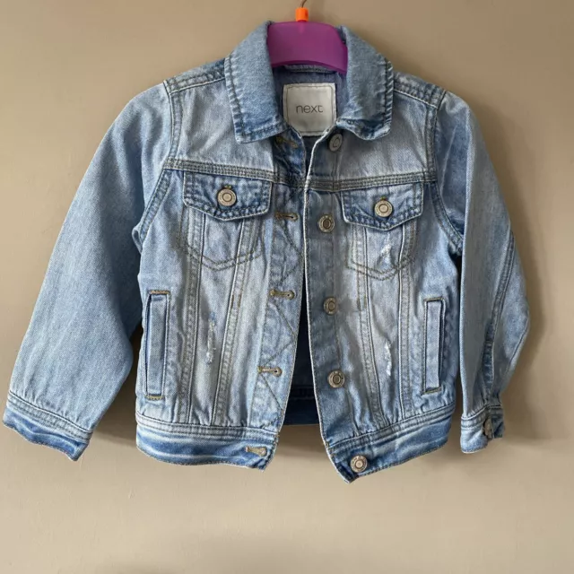 Girls Pale Blue Denim Jacket Age 3 Yrs By NEXT