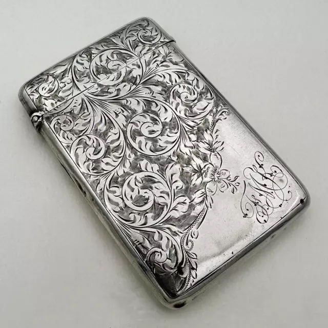 CALLING CARD CASE STERLING SILVER EDWARDIAN Chester 1906 E J Trevitt & Sons