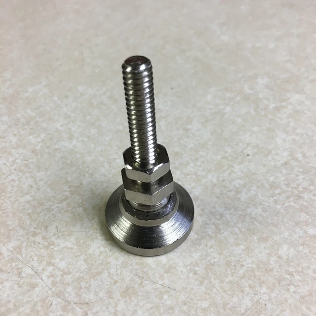 Swivel Leveling Mount 1-1/4" Long 1/4"-20 Threaded Stud Nickel-Plated Steel