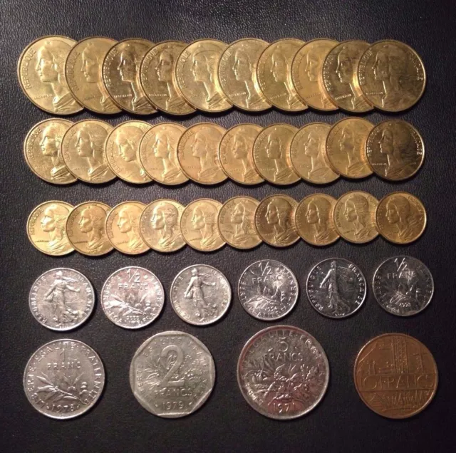 Alt Frankreich Münze Menge - Groß 40 Hochwertig Münzen
