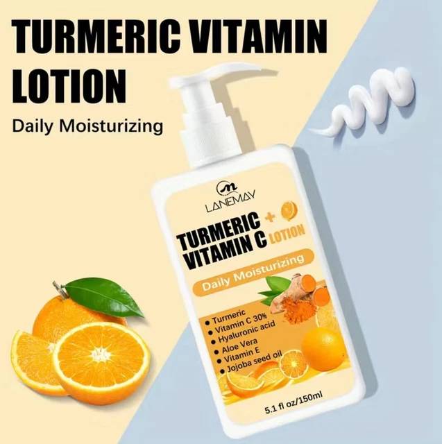 Crema corporal de vitamina C y cúrcuma crema hidratante para piel seca para hombres y mujeres