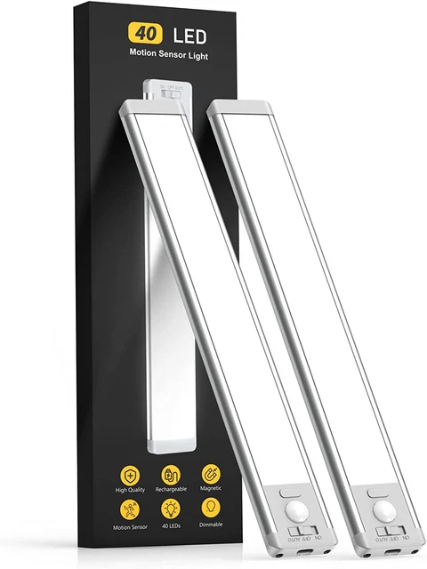 Under Cabinet Lights,40 LED Rechargeable Battery Operated Motion Sensor Light In