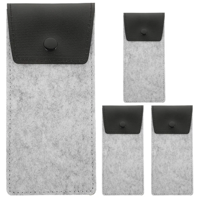 4 piezas Cartera de plumas de fieltro suave Estuche para gafas Señorita