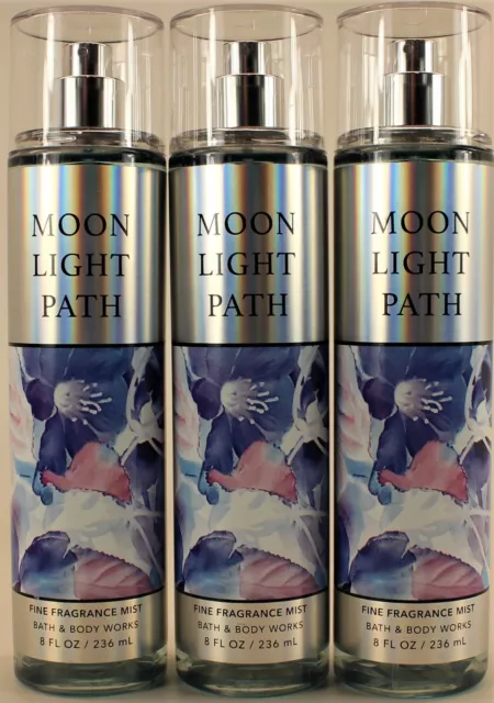 3 PACK Bath & Body Works MOONLIGHT PATH Fine Fragrance Body Mist Spray 8 Oz