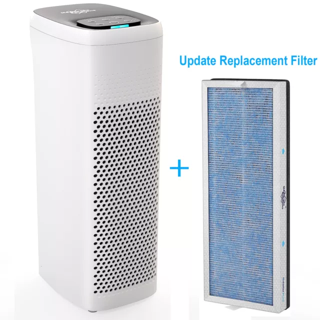 Large Room Air Purifier True HEPA Carbon Washable Filter Home Cleaner +1*Filter