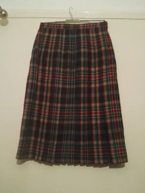 Gonna tartan originale taglia 12 kilt Laird lana portch lunghezza medio polpaccio cerniera vintage