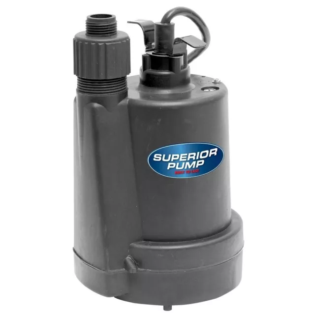 Superior Pump 1/4 HP Submersible Thermoplastic Oil-Free Utility Pump 91014