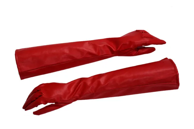 Une Paire de  en cuir PU en couleur rouge longs elegant pour les femme6135