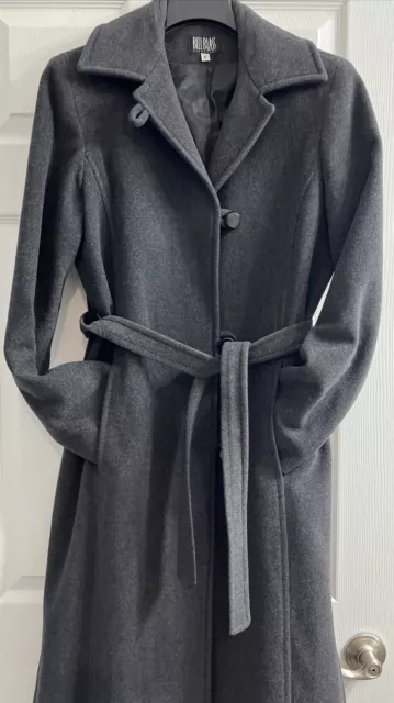 VTG Bill Blass Lambswool & Cashmere Long Coat with Pockets, Gray, Size 6