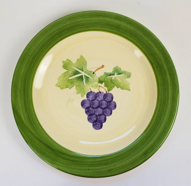 Hand Painted Grapes Stoneware Dinner Plate 11" Culinary Arts Studio Collection