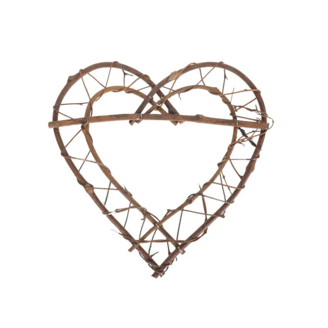 Heart-Shaped Rattan Plaited Garland Natural Twig Wreath Grapevine Christmas