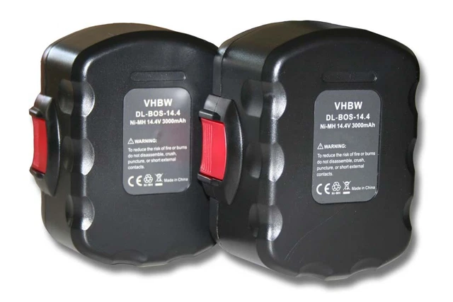 2x BATTERY 3000mAh 14.4V black / red for BAT025,1617S0004W,2 607 335 263