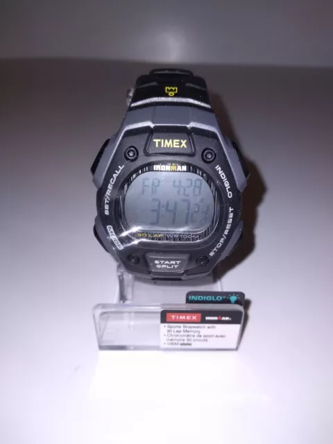 Timex Ironman Indiglo Men's 30-Lap Resin Watch Alarm TW5M09500- New Battery