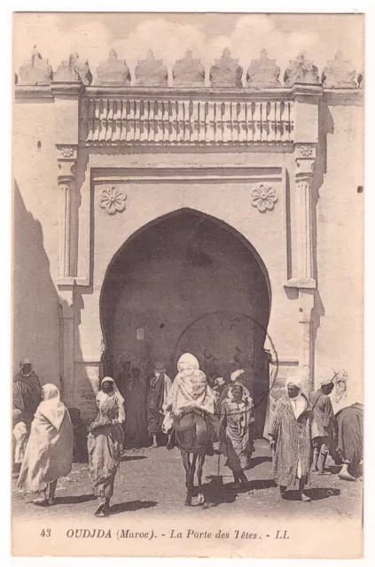 Cpa Maroc Oudjda - La Porte Des Tetes 1925