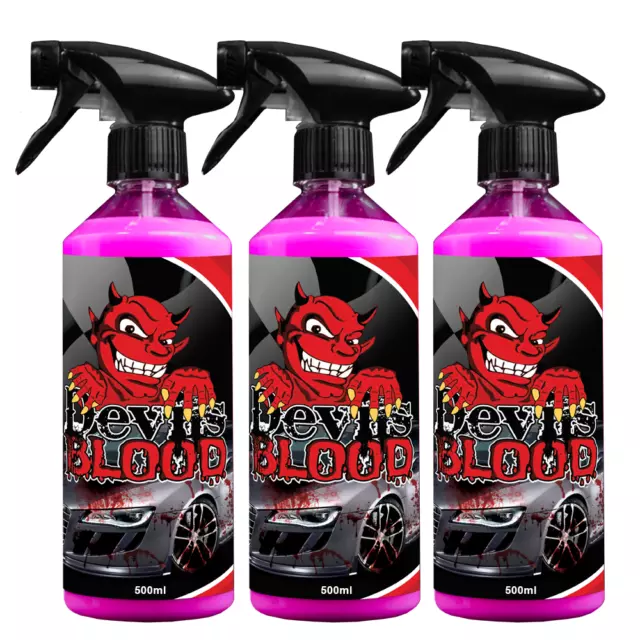 3 X 500ml Devils Blood Car Paint Fallout Bleeding Wheel Cleaner Iron Remover V92