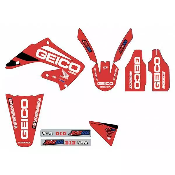 kit adesivi grafica Team Honda Geico Honda Cr 125 / 250 2002 - 2007