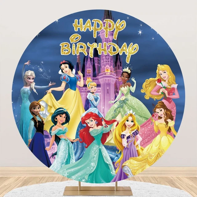 Décoration De Fête : Toile De Fond Ronde Princesse Blanche-Neige Pour Anniversaire Fille