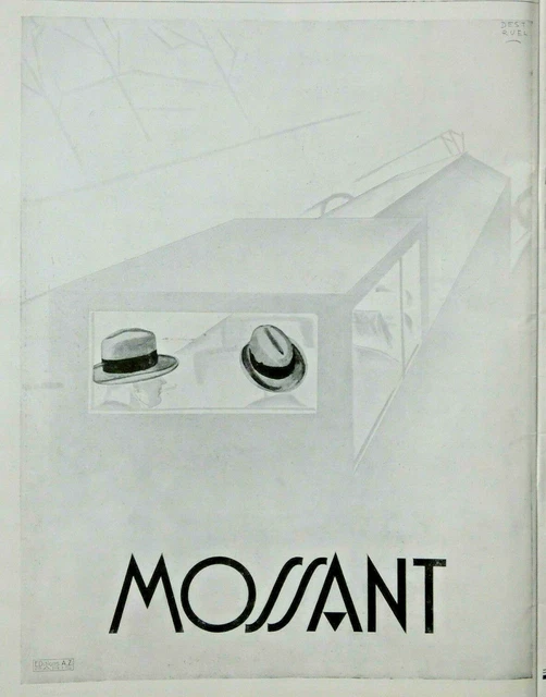 Publicité De Presse 1929 Le Chapeau Mossant - Illustration De Dest Ruel