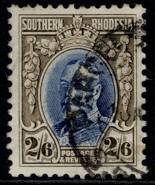 SOUTHERN RHODESIA GV SG26a, 2s 6d blue & drab, FINE USED. Cat £50. PERF 11½