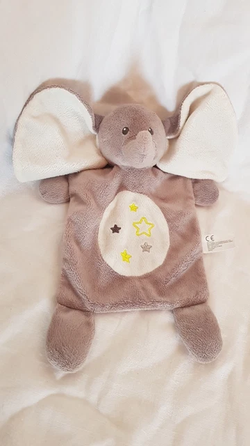 doudou plat éléphant gris blanc étoiles NICOTOY SIMBA TOYS ttbé