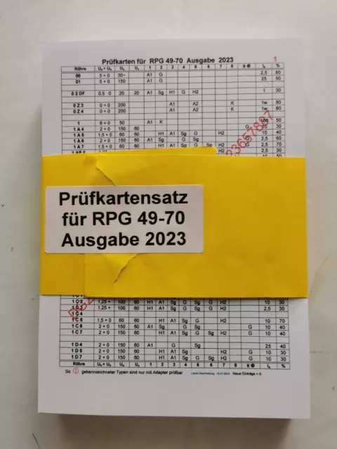 Angebot Nr. 01-23 Das neue Prüfkartenregister 2023 für RPG 49 bis 70 ist da Angebot Nr. 01-23 Das neue Prüfkartenregister 2023 für RPG 49 bis 70 ist da