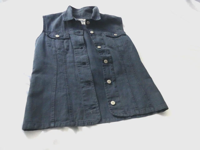 Veste jean sans manches femme outlet