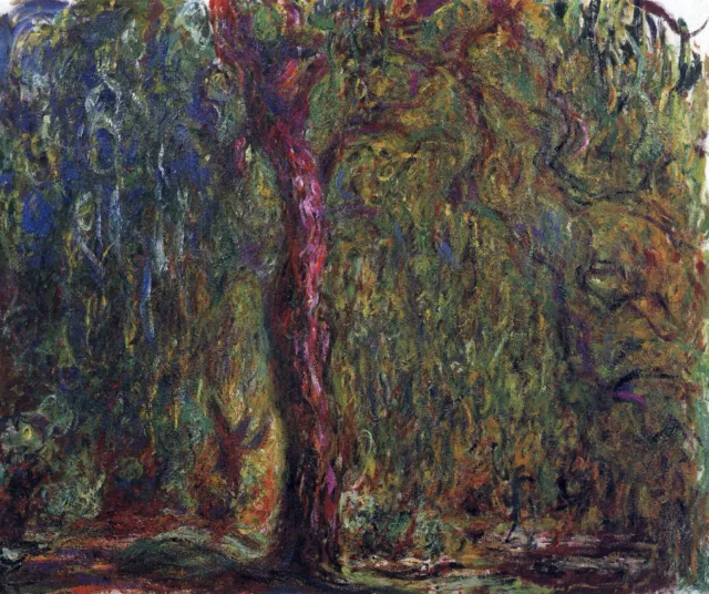 Weeping willow by Claude Monet Giclee Fine Art Print Reproduction on Canvas