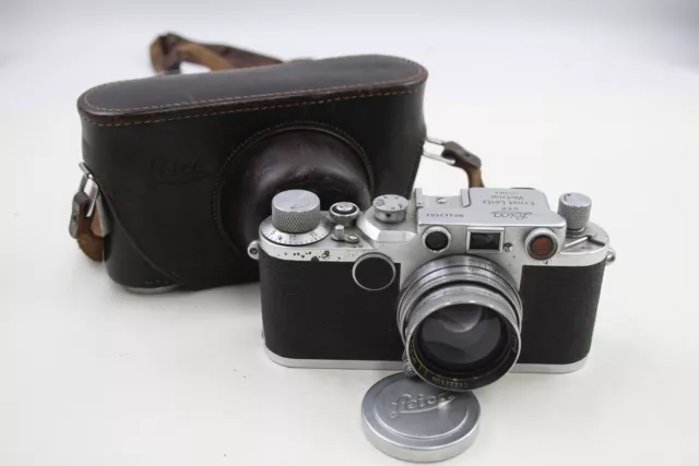 Leica IIC Rangefinder Film Camera w/ Summitar 5cm F/2 Lens, Original Case & Cap