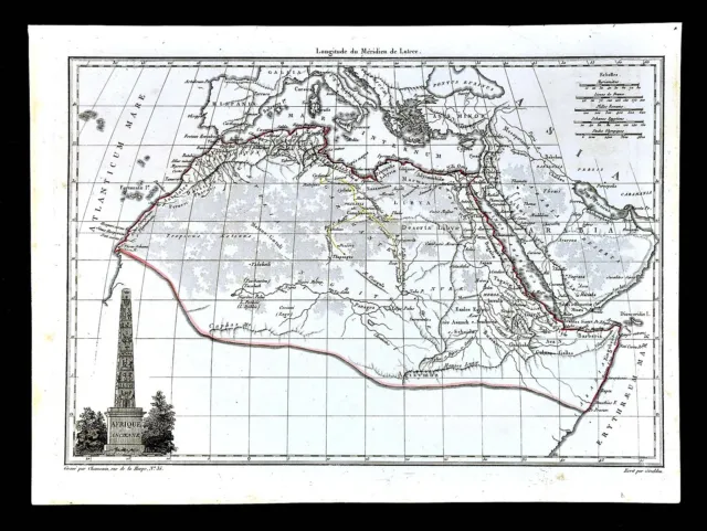 1812 Malte Brun Lapie Map Ancient Africa Cyrene Lybia Egypt Carthage Mauritania