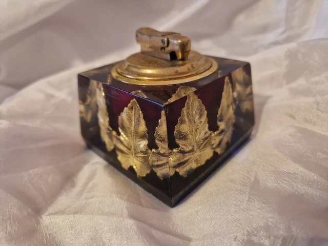 Colibri Monogas Acrylic Lighter - Attractive See Through Base Gold Leaf...