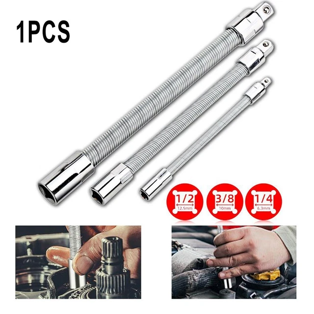 1/4 3/8 1/2 Driver Flexible Socket Extension Rod Adapter Ratchet Wrench
