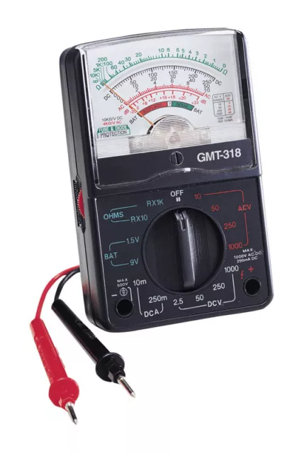 Gardner Bender GMT-318 Black AA Battery Analog Multimeter 7.7 H x 4.7 W in.