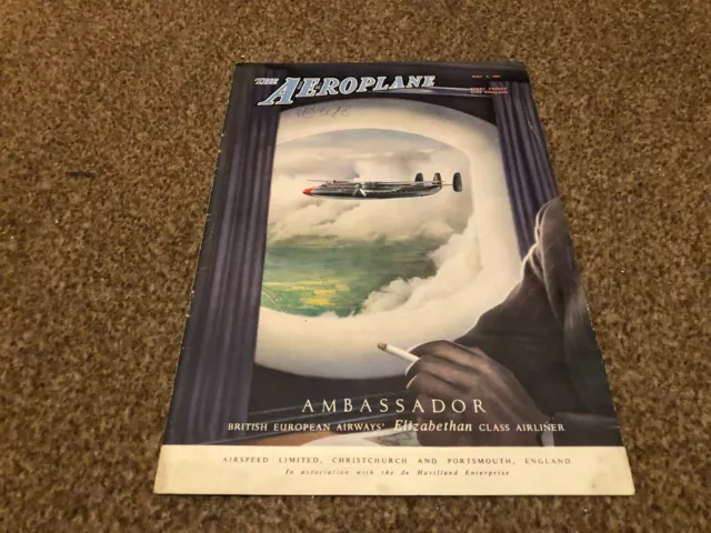 Ac60 The Aeroplane Magazine Cover Page 11X8 Ambassador Elizabethan Class