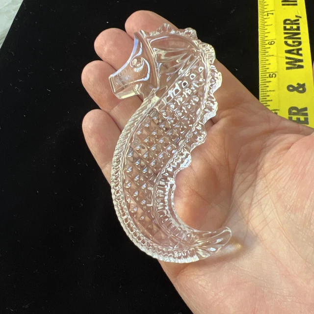 Waterford Crystal Seahorse Hand Cooler Ornament Figurine 2004  (Society )