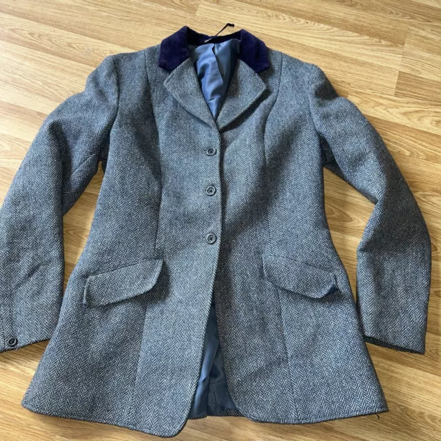 Blue Tweed Wool Show Jacket - Ladies 38” - Free Post