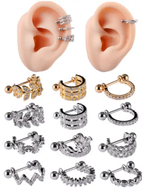 Boucles D'oreilles En Forme D'haltère En Acier 2 Pièces Clou D'oreille .