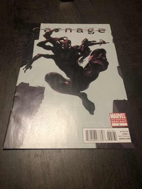 Carnage 1 2nd Print Variant Marvel Comics 2010 Clayton Crain Venom Wells