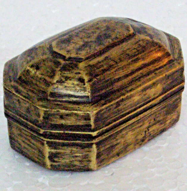Old Brass Handcrafted Betel Nut Box  Supari Box Large , Rich Patina 2