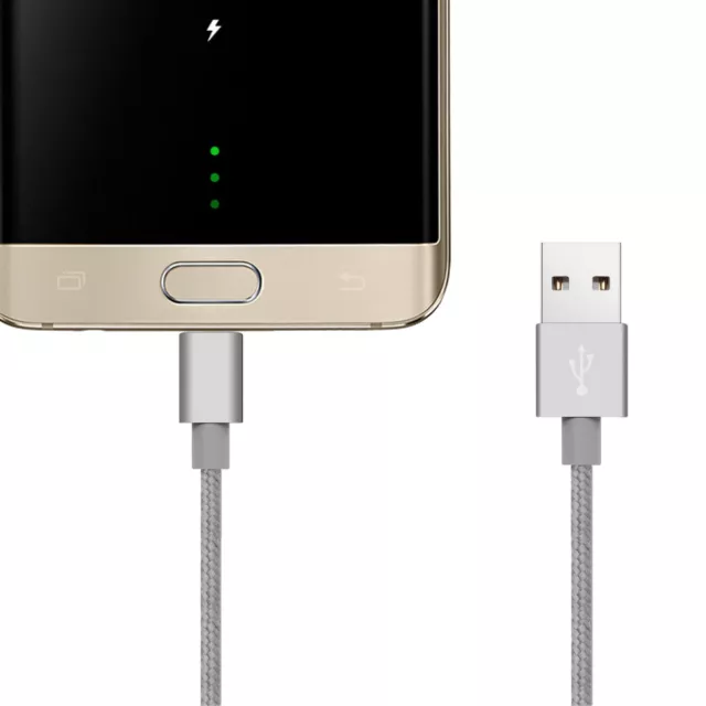 Extra Strong Braided Micro Usb Data Sync Charger Cable Lead For Samsung Galaxy