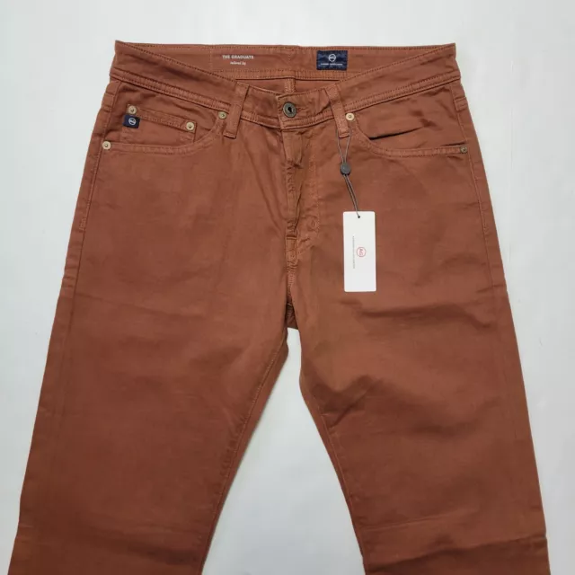 AG THE GRADUATE 31x34 Waist Brown Sueded Stretch Sateen 5-Pocket Men's Pants NWT